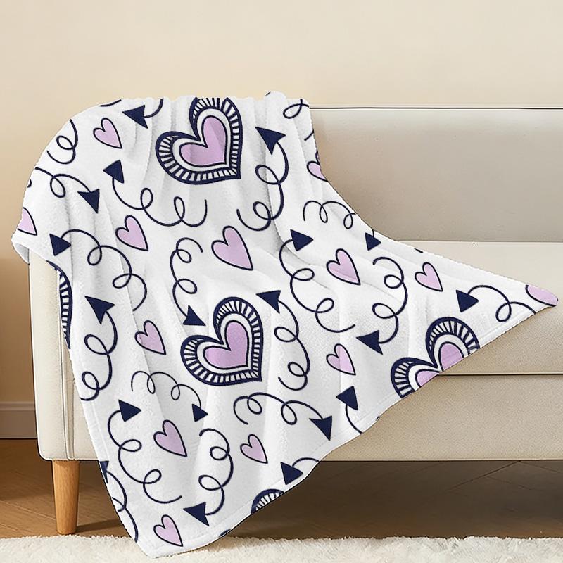 Flannel Fleece Throw Blanket High-Density Soft Cozy Warm, Ideal for Home & Car, Perfect Valentine's Day Gift