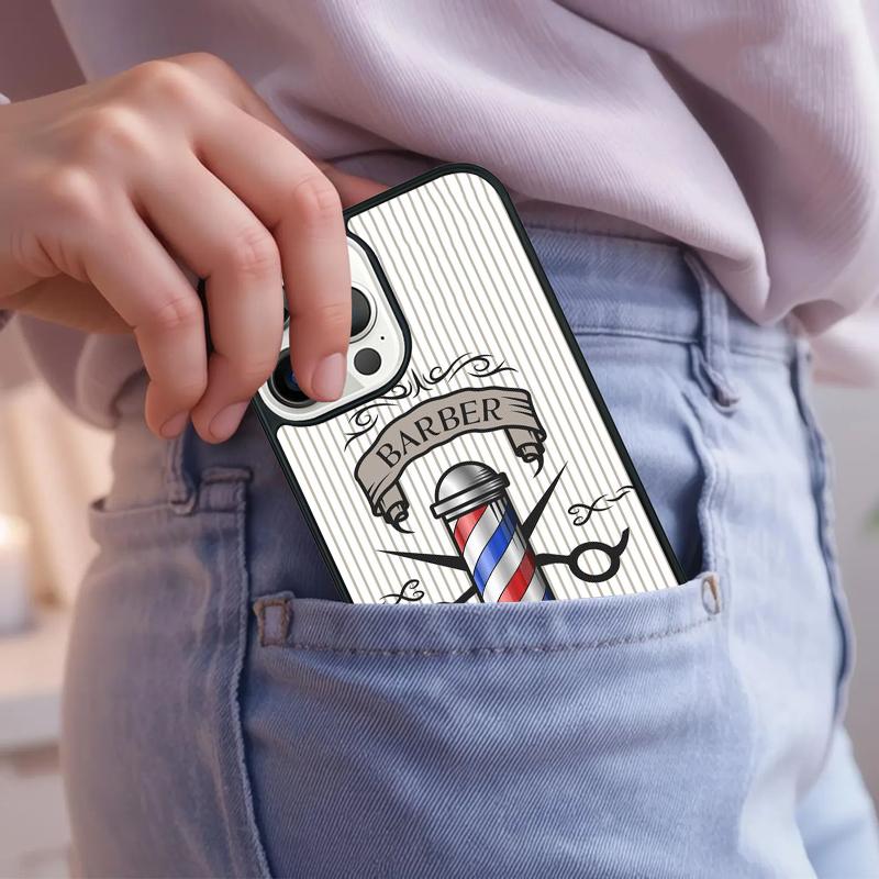 Scissors and Combs Barber Shop Hair Stylist Phone Case For iPhone 17 Air 15 16e 14 13 Pro Max Coque 12 11 Pro Max PLUS cover