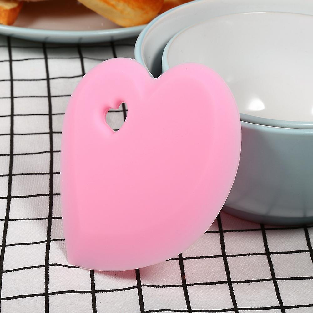 Heart Shape Silicone Baking Spatula Bowl Dough Bread Cookie Pizza Butter Scraper Pink
