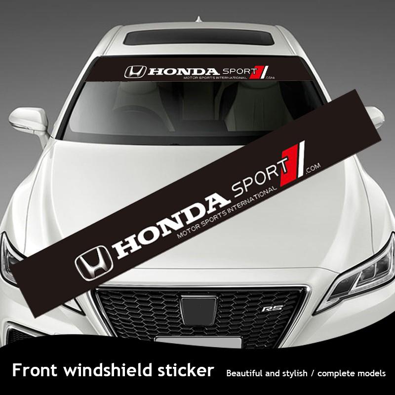 Car Front Rear Windshield Decoration Sticker For Honda Civic FIT Accord Prelude CRV 5th City CRZ CRX Jazz HRV Pilot Odyssey aja256