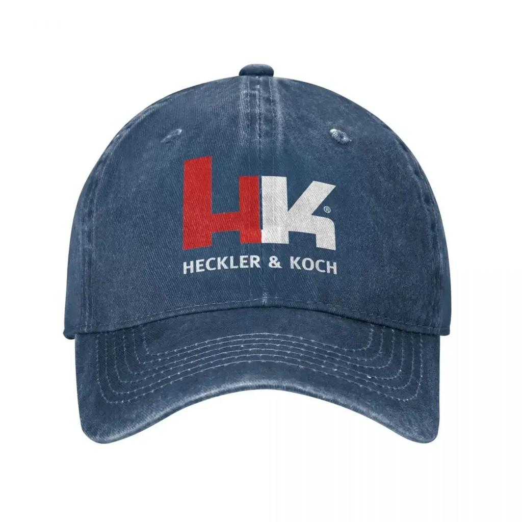 Casquette de Baseball Vintage Heckler Koch HK pour Hommes Femmes Denim Usé Lavé Snapback Chapeau Entraînements Chapeaux Souples Non Structurés Casquette