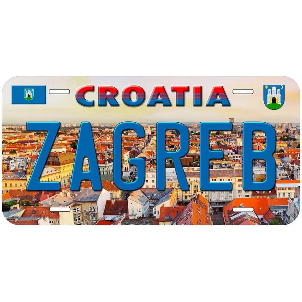City License Plate New York Zurich Athens Toronto Vintage Rusty Metal Tin Sign Metal Car Tag 6X12 Inches For Garage Cafe Bar Pub