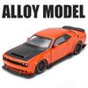 New 1/32 Challenger SRT Hellcat 2024 Alloy Car Model Sound and Light Pull Back Children's Toy Collectibles Birthday Gift