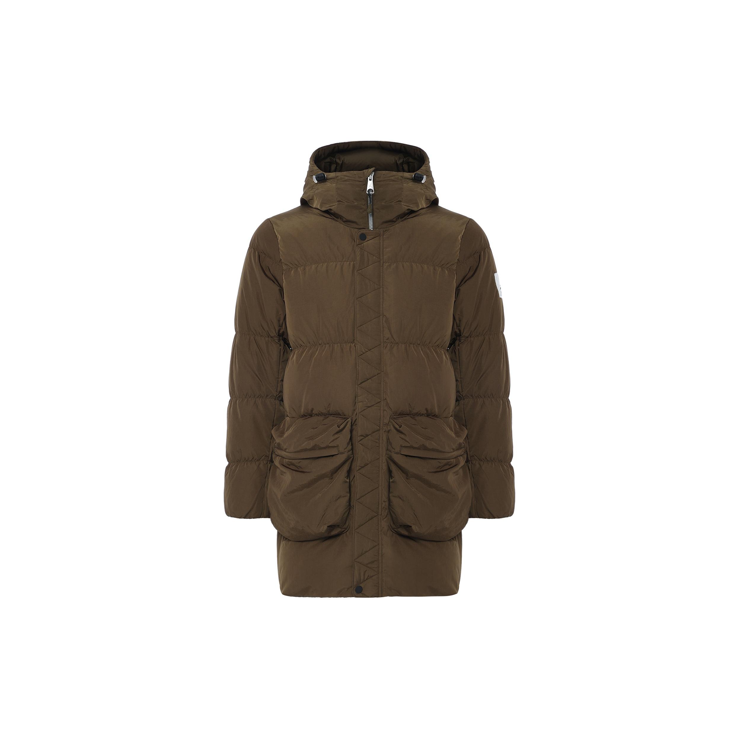 Air Jordan Logo Zipper Mid-Length Down Jacket Men s Green DQ7347-385 M