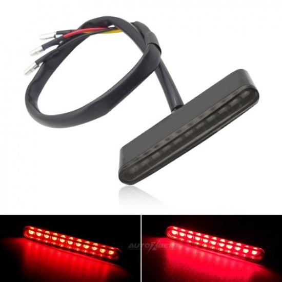 

Universal Smoked Lens Motorcycle Rear Stop Brake Tail Light Red LED Dirt Bike/