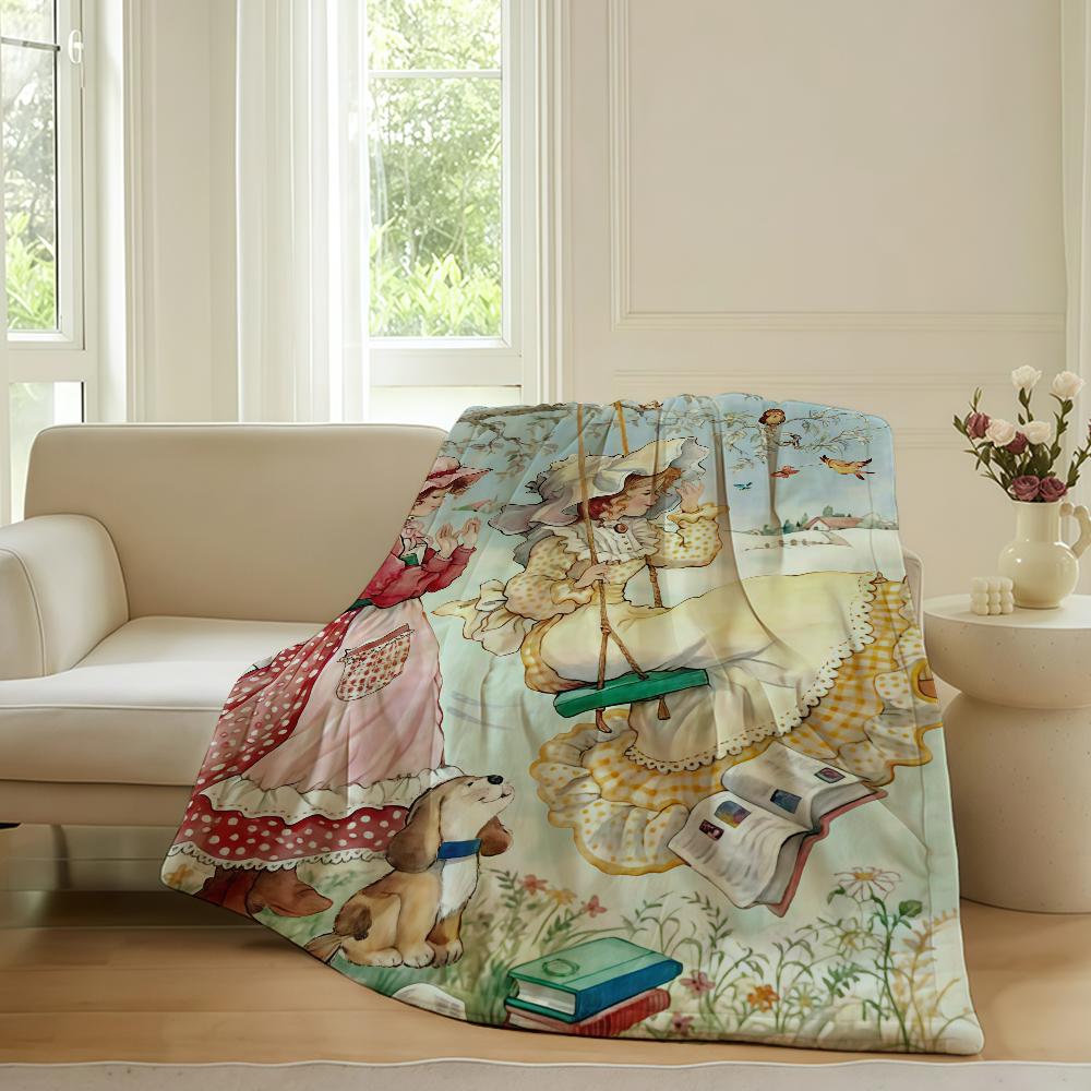 Cartoon schattige Sarah Kay Deken Voor Bank Kantoor Bed Vliegtuig Reizen Slapen Lezen Ontspannen Kamperen Zacht En Warm