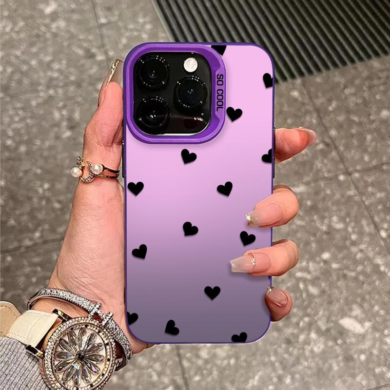 Full Screen Love Suitable for Apple 16PROMAX Mobile Phone Case IPhone 15 Hard Shell 14 Large Hole 13 Simple 12 Trend 17