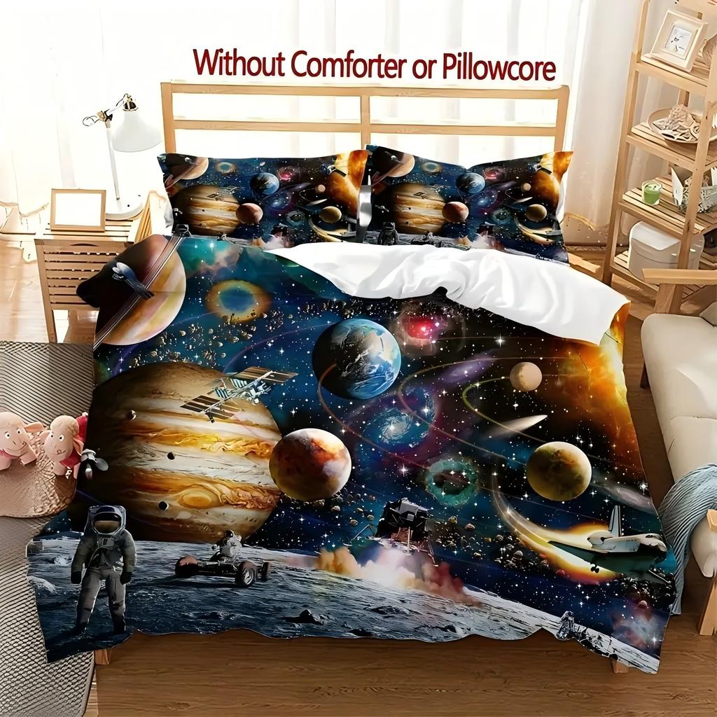 Space Galaxy Planet Pattern 3D Printed Duvet Cover Fantastic Abstract Art Luxury Style Quilt Cover Soft Comfortable Bedding Set