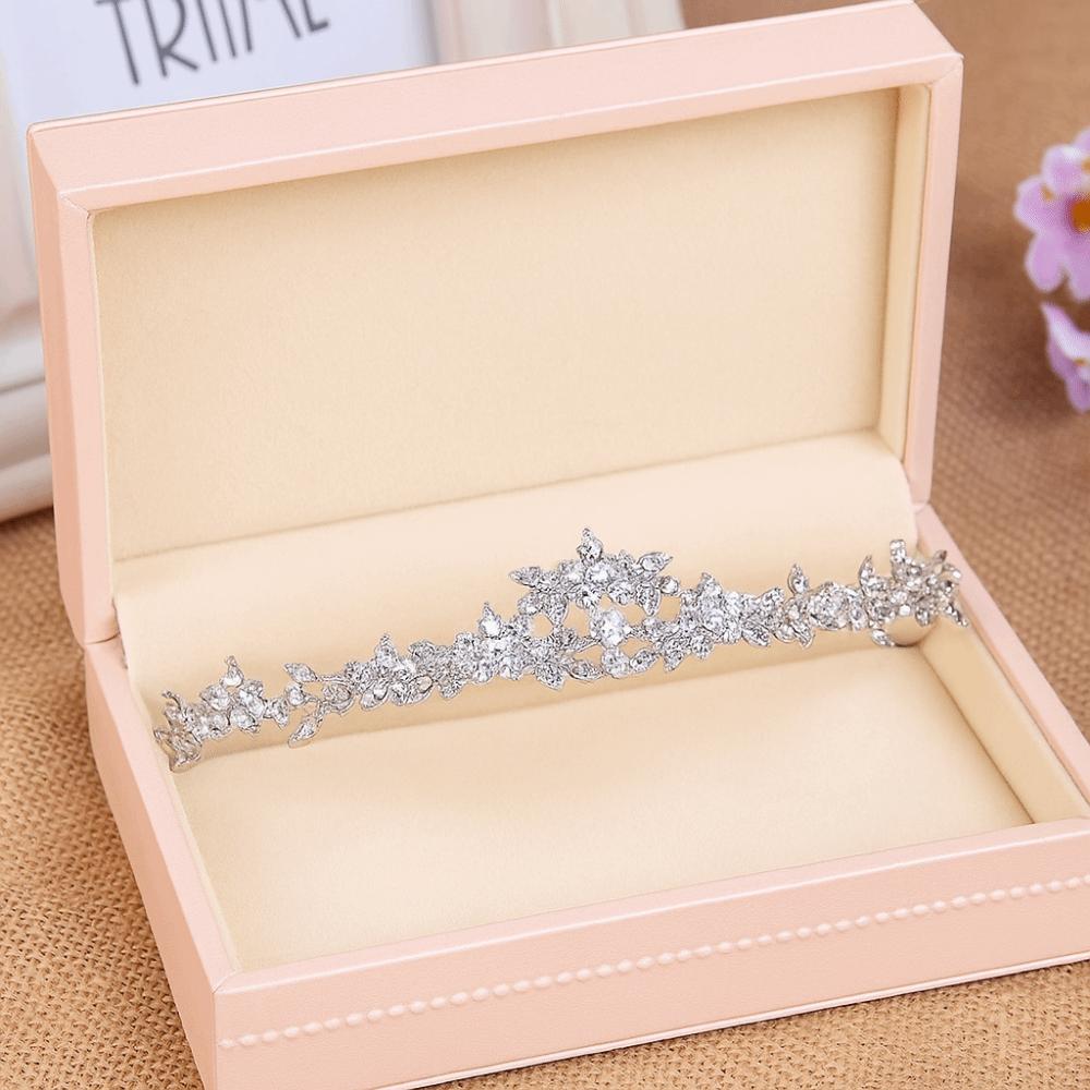 Water Drop Pendant Crystal Bridal Tiaras Handmade Silver Bride Headpiece  Birthday