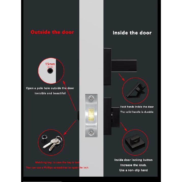 Invisible Door Lock Bedroom Single Side Secret Lock Chamber Door With Key Hidden Door Handle Background Wall Hidden Door Lock