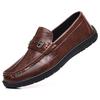 Cowhide British Loafers Men's Trend Versatile Doudou Shoes Casual Leather Shoes One Pedal Men's Shoes