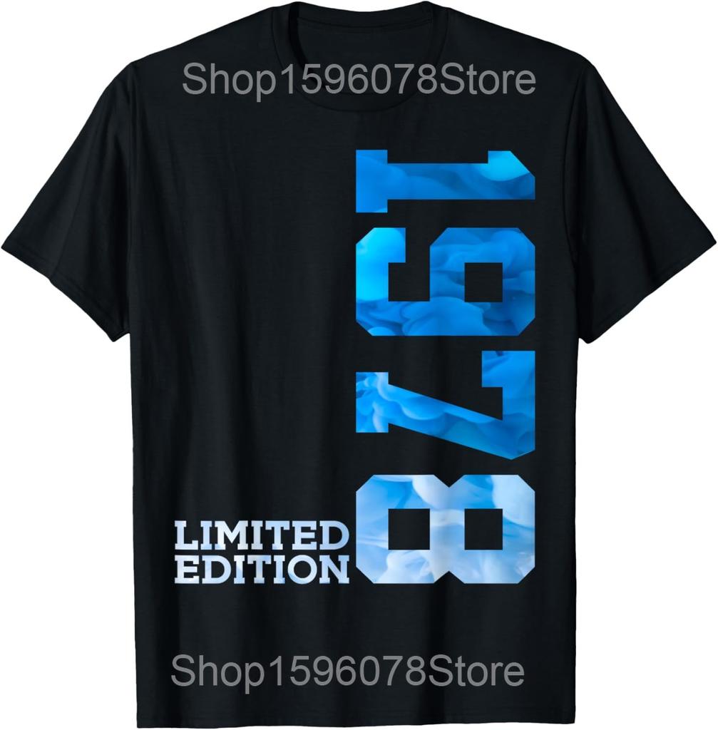 Funny Vintage 1978 Birthday T Shirts Men Women Pure Cotton Humor Streetwear Tee Shirt Short Sleeve Unisex Loose Clothing