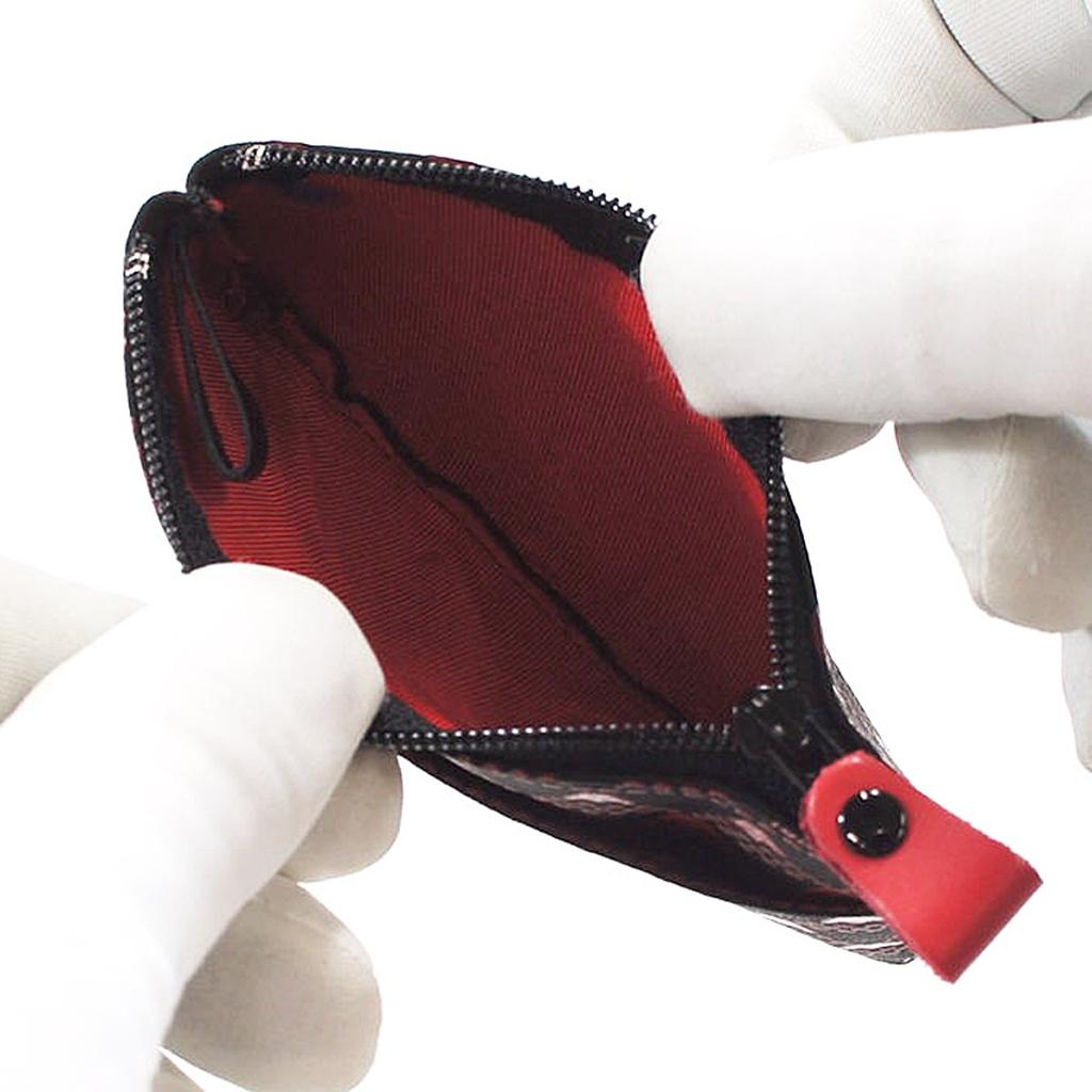 Indenya Inden Geldbörse, Hirschleder, Takane, Berg Fuji Muster, Schwarz mit Roter Lackierung, 2801-21