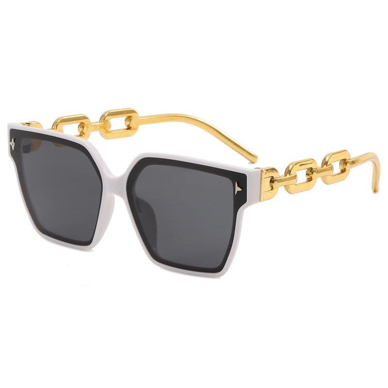 Square Sunglasses New New Arrival Chain Tide Big Frame Women's Sunglasses Ins Internet-Famous Sunglasses Personalized Glasses