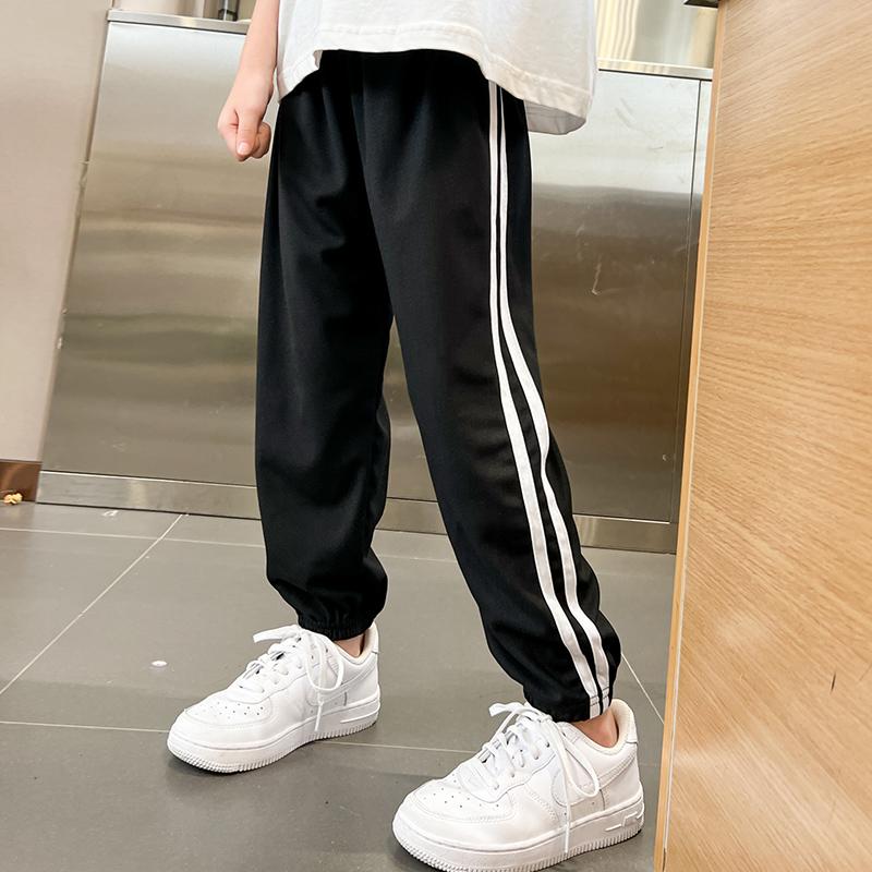 Children's Summer Solid Color Basic Sports Pants Boys Casual Joker Elastic Waist Girl Sweet and Lovely Mosquito Pants