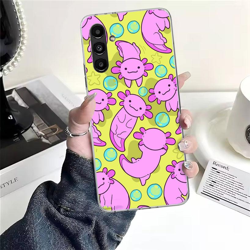Cute Axolotl Kawaii Phone Case For Samsung Galaxy A13 A14 A15 A16 A17 A53 A54 A55 A56 A57 A33 A34 A35 A36 A37 A23 A24 A25 A26 Ga