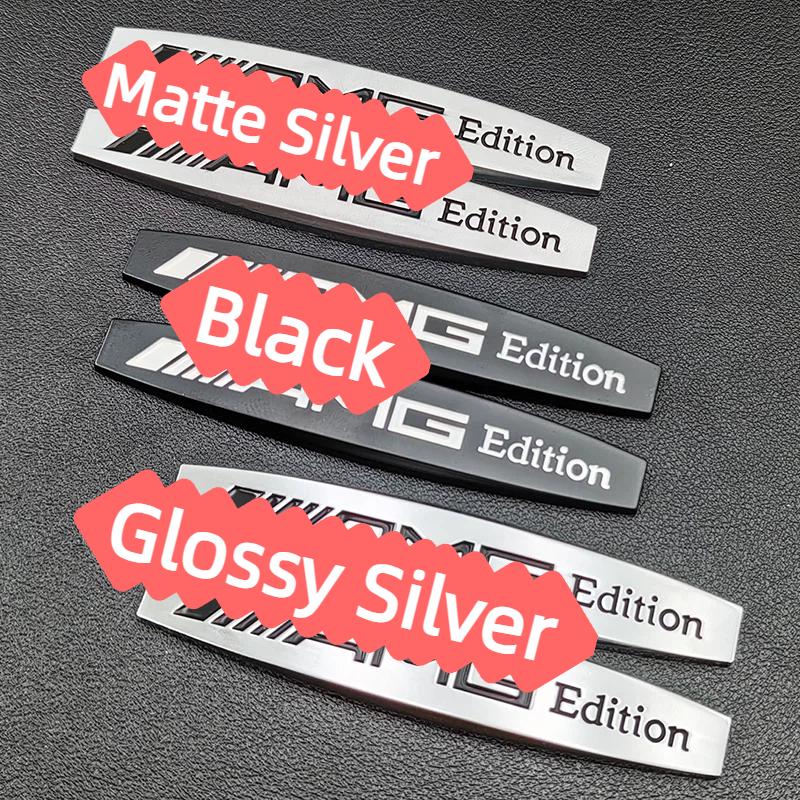 2pcs Metal A+M-/G Edition Emblem Sticker Car Fender Badge for A B C E S ML GL W176 W177 W203 W204 W211 Accessories