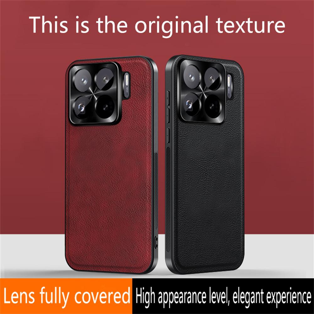 For Xiaomi 15S Pro Case PU+TPU+PC Phone Back Cover with Metal Lens Frame