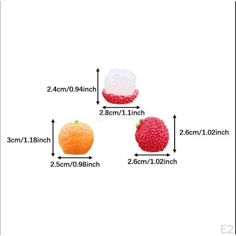 5 Ornamenti Frutta per Cruscotto Auto, Console Centrale, Statuette Antiscivolo, Figure Soggiorno