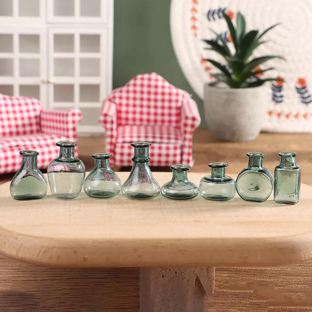 Cute Dry Flower Glass Vase Ornaments Miniature Vase Mini Vase Furniture Doll Flower D E8Z2