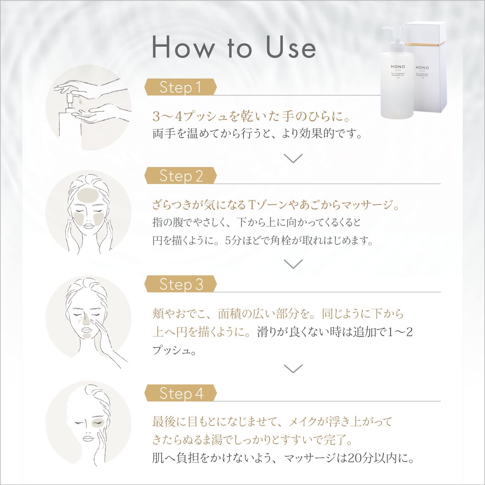 HONO MC Cleansing Massage Gel, Pores, Square Plugs HONO MC