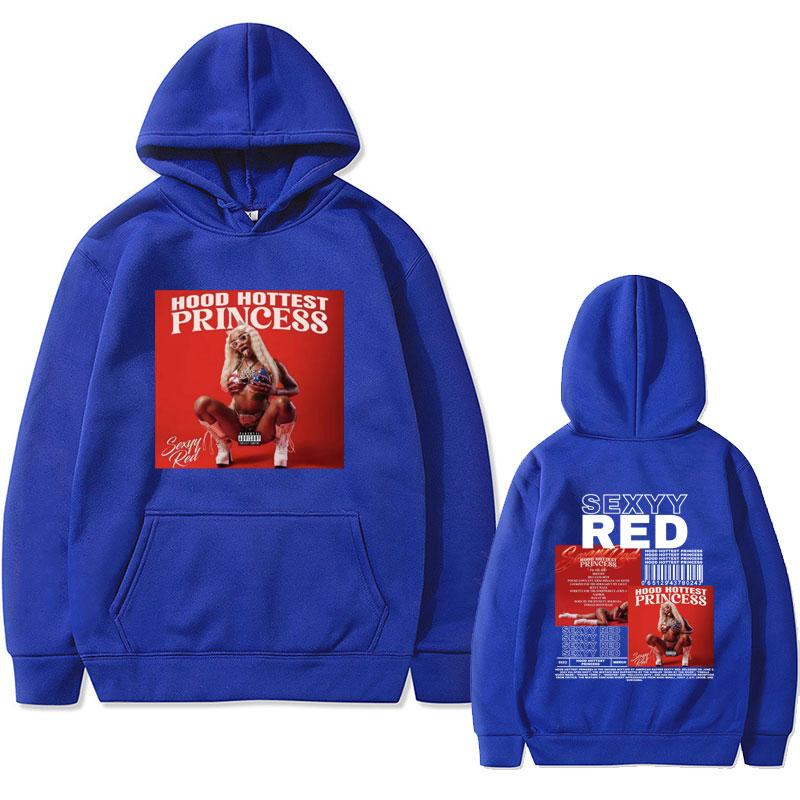 Rapper Sexyy Red Hood Hottest Princess Double Sided Print Hoodie Men Women Fashion Hip Hop Oversized Pullover Unisex Streetwear