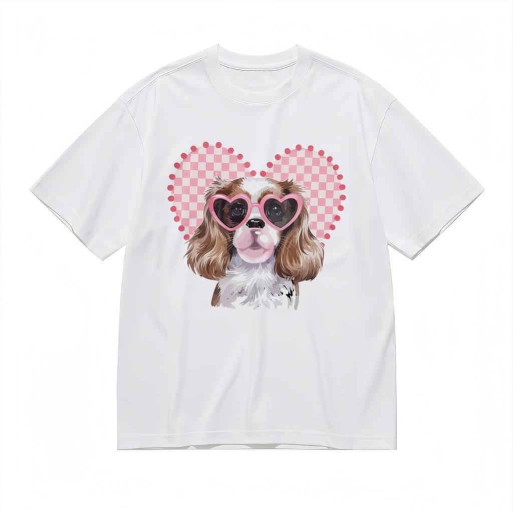 Men's Fashion Comfy Breathable Classic T-Shirt Mens Womens Tees Top Puppy Pattern Design Printed Tee