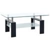 Day and Night - Day and Night Transparent Black Tempered Glass Coffee Table 95x55x40 Cm