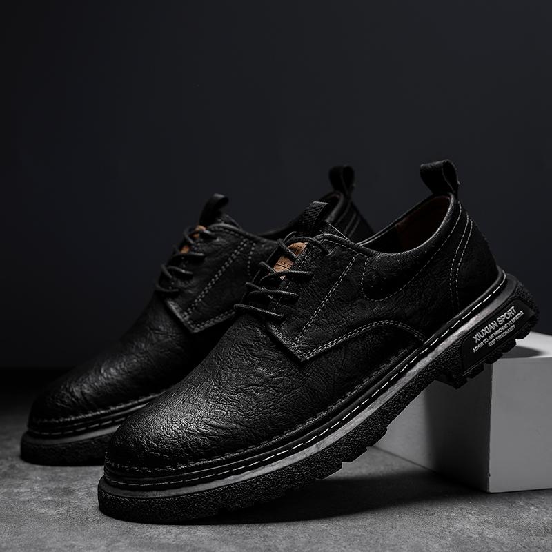 Men's Business Shoes Black Leather Work Shoes Outdoor High Quality Non-Slip Handmade Designer Formal Flat Shoes Zapatos Hombre