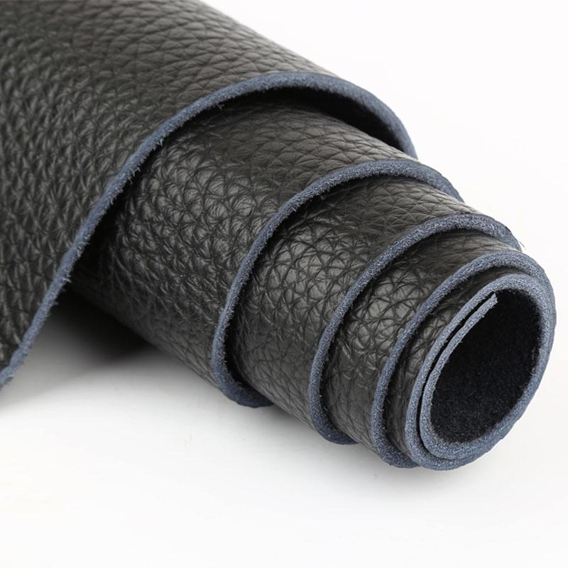 3.5mm Thick Cowhide Leather DIY Leather Table Cushion, Top Layer Cowhide Cooling Mat Leather Mattress, Sofa Cushion, Pure Black