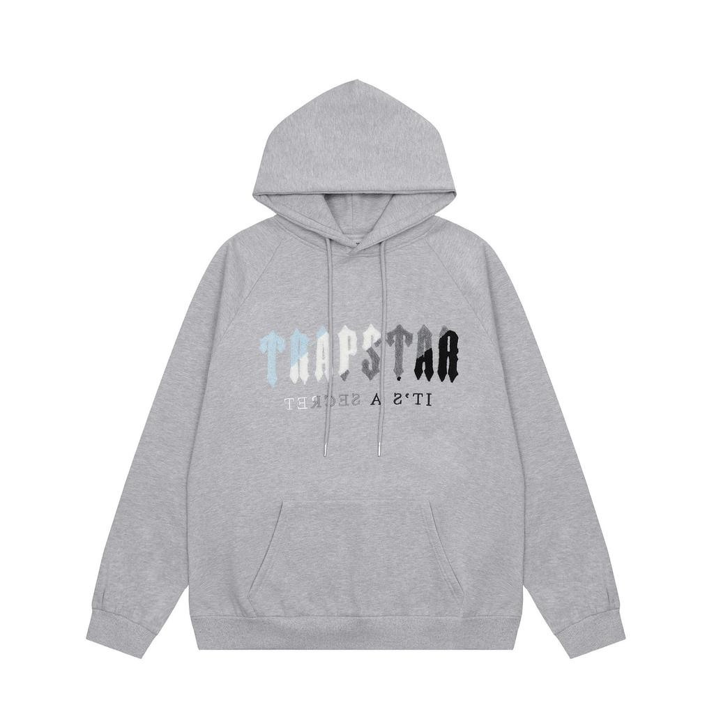 Trapstar Trendy Embroidered Hoodie Set: Unisex High Street Style with Plus Velvet Lining.