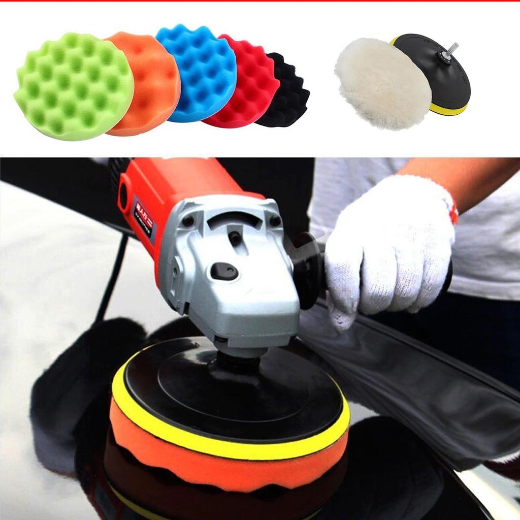 5inch 12ps Car Polishing Pads Drill Sponge Buffing Waxing Clean Polish Buffer Pad for Drill Wheel Polisher