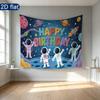 Space Birthday Backdrop 1pc - Polyester Background