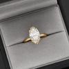 BXINY 1/2CT Marquise Cut Moissanite Ring 925 Silver for Women Solitaire Wedding Band Gifts Fine Jewelry GRA