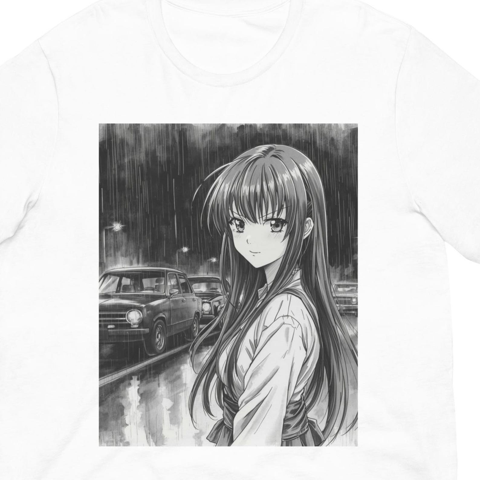 Anime Girl Highway Speed T-Shirt | JDM Racing Manga Graphic Tee M