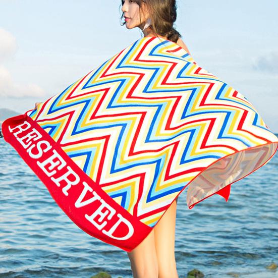 Beach Towel Eco-friendly Wear Resistant Polyester Quick Dry Fluffy Microfiber Bath Towel