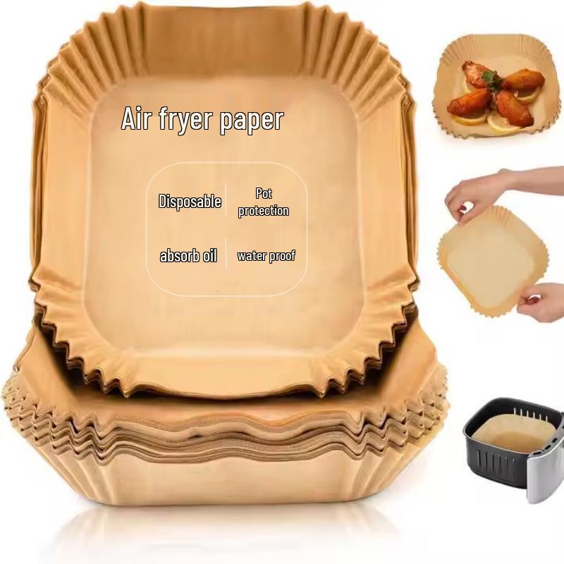 Non-Stick Square Air Fryer Liner - Food-Grade Baking & Oil-Absorbing Paper