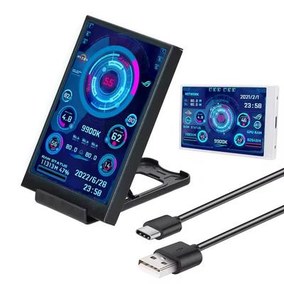 3,5 İnç IPS Tip-C Ekran 480*320 İkincil Ekran CPU GPU RAM HDD USB Monitör Serbestçe AIDA64 Mini Ekran