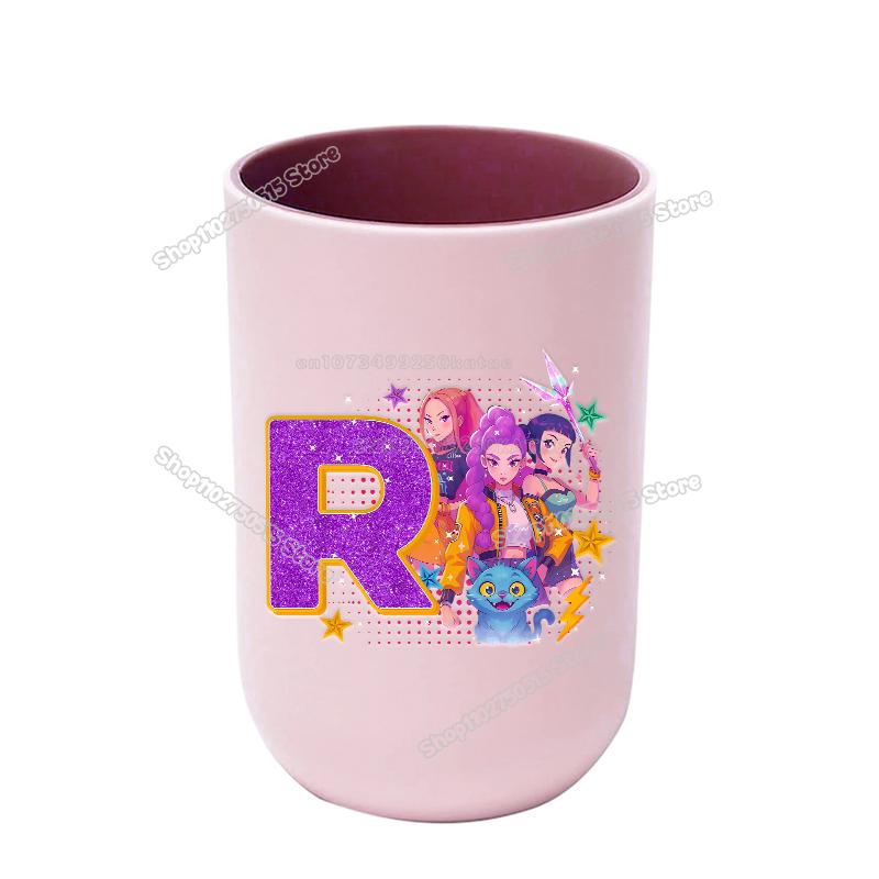 KPop Dämonenjäger Buchstabe A-Z Kinder Zahnbürstenbecher Rumi Mira Zoey Mädchen Mundspülbecher Trinkbecher Badezimmer Zahnbürstenhalter