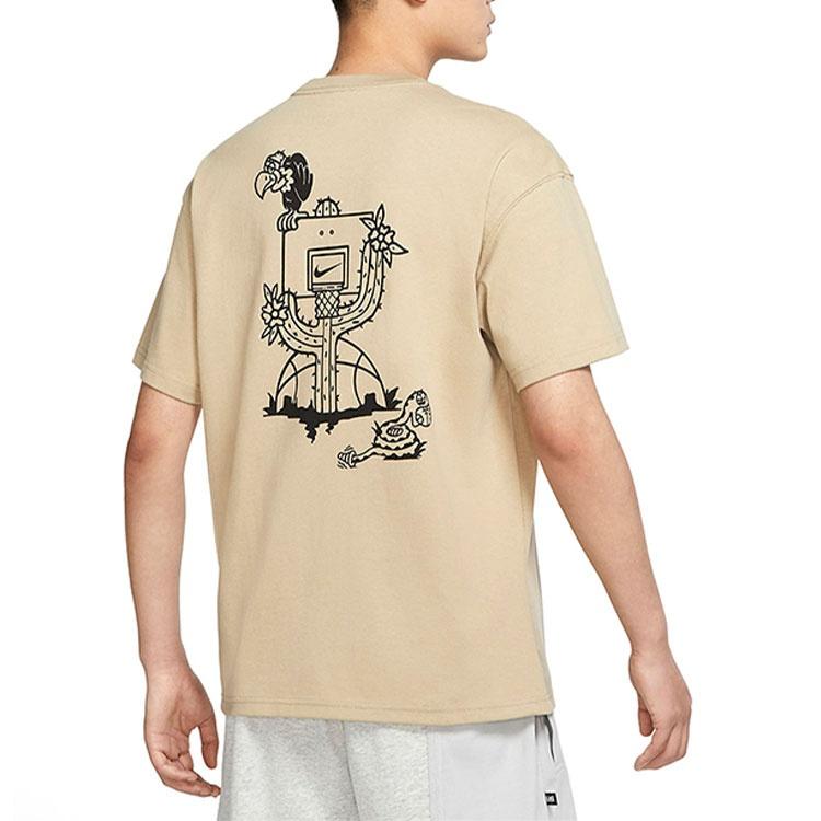 Men's Nike Cartoon Pattern Printing Casual Round Neck Short Sleeve Beige T-Shirt DR8915-250