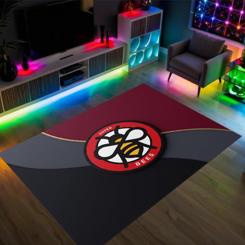 Brentford Football Design Crystal Velvet Carpet Cozy Non?Slip Printed Rug For Bedroom Living Room Entrance
