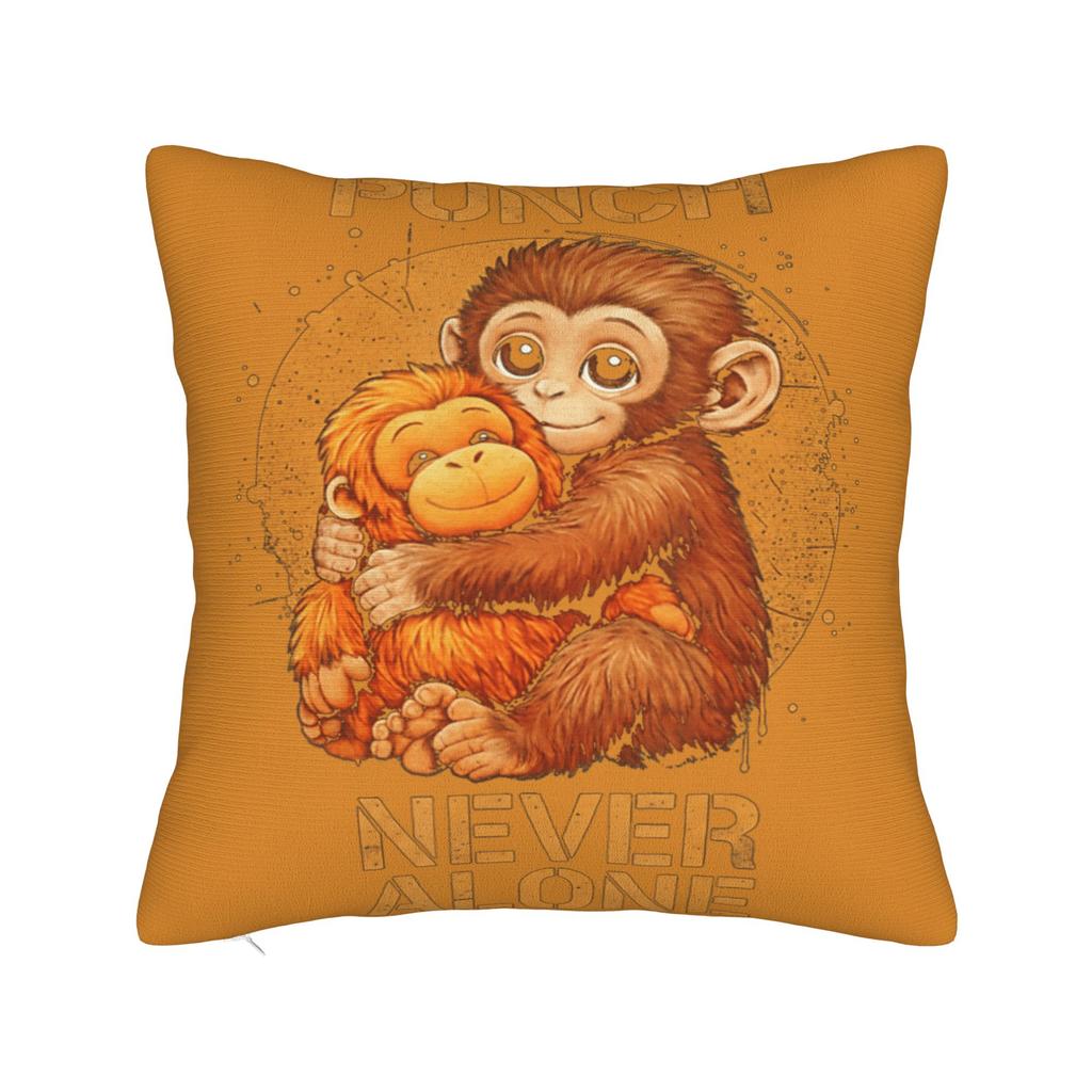 Baby Monkey Punch Cute Cuddly Little Love Pillowcases  Novelty Pillow Case For Sofa Bedroom Home Decor Soft Pillow Cover