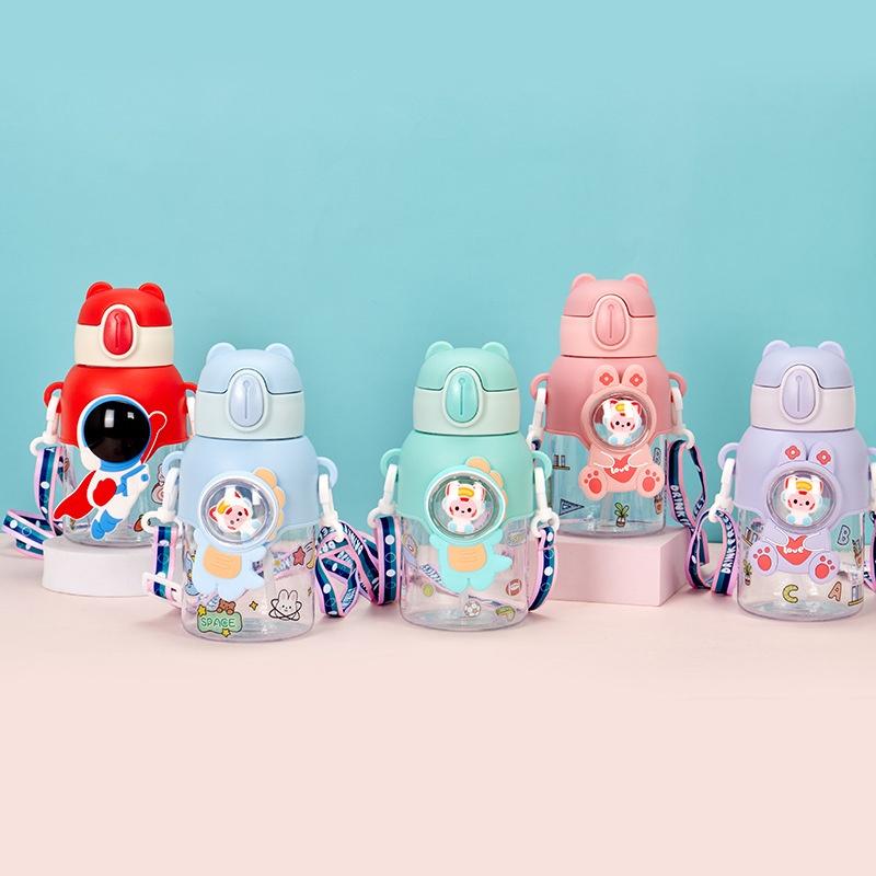 Cute Cartoon Water Bottle For Students With High Capacity And Portable Design