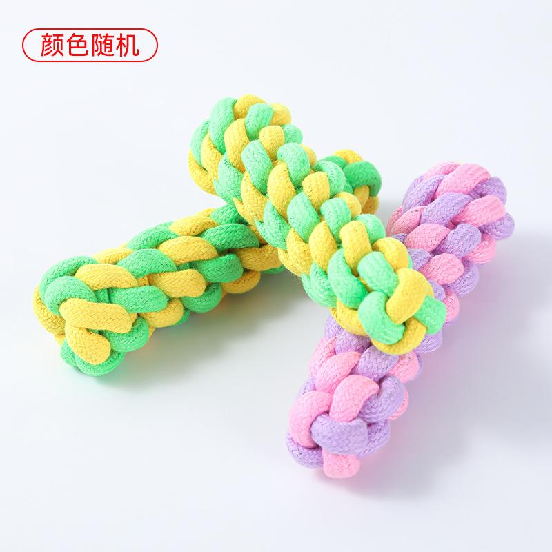 Christmas Pet Toy Cotton Rope Two-color Dog Bite Rope Woven Twist Stick 18CM Dog Corn On the Cob Grinding Toy