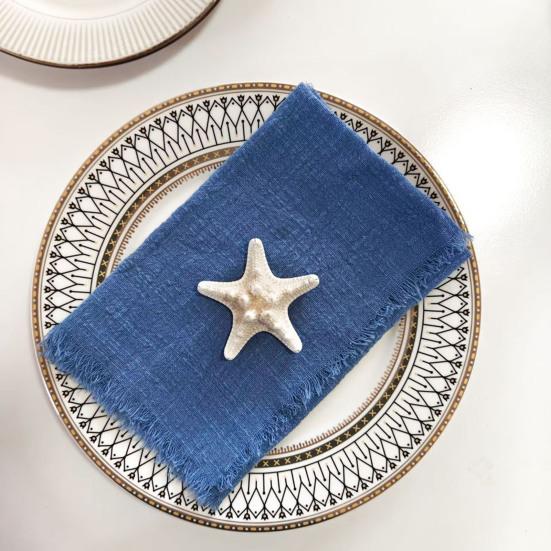 Bohemian Napkin with Fringe Solid Color Dinner Napkin Machine Washable Rustic Napkin for Home Farmhouse Party Wedding Dining Table Decor