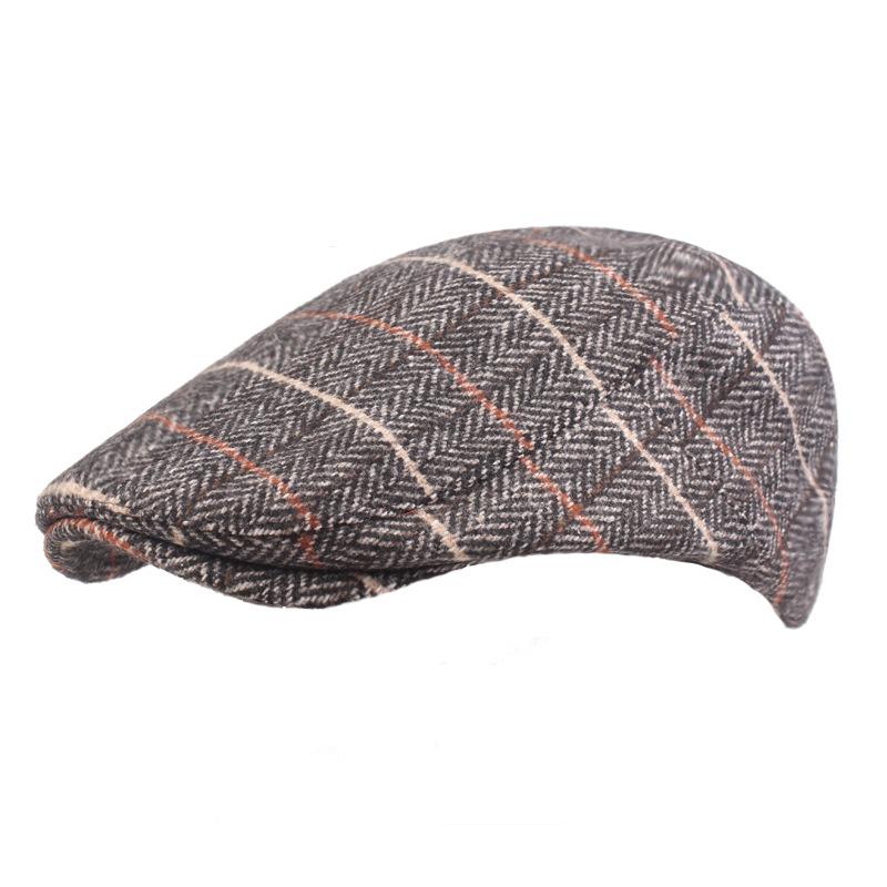 Béret d'automne et d'hiver en laine épaisse, casquette avant pour personnes d'âge moyen et personnes âgées, casquette à visière, casquettes de journal pour hommes, chapeau de lierre, chapeaux de peintres Gatsby