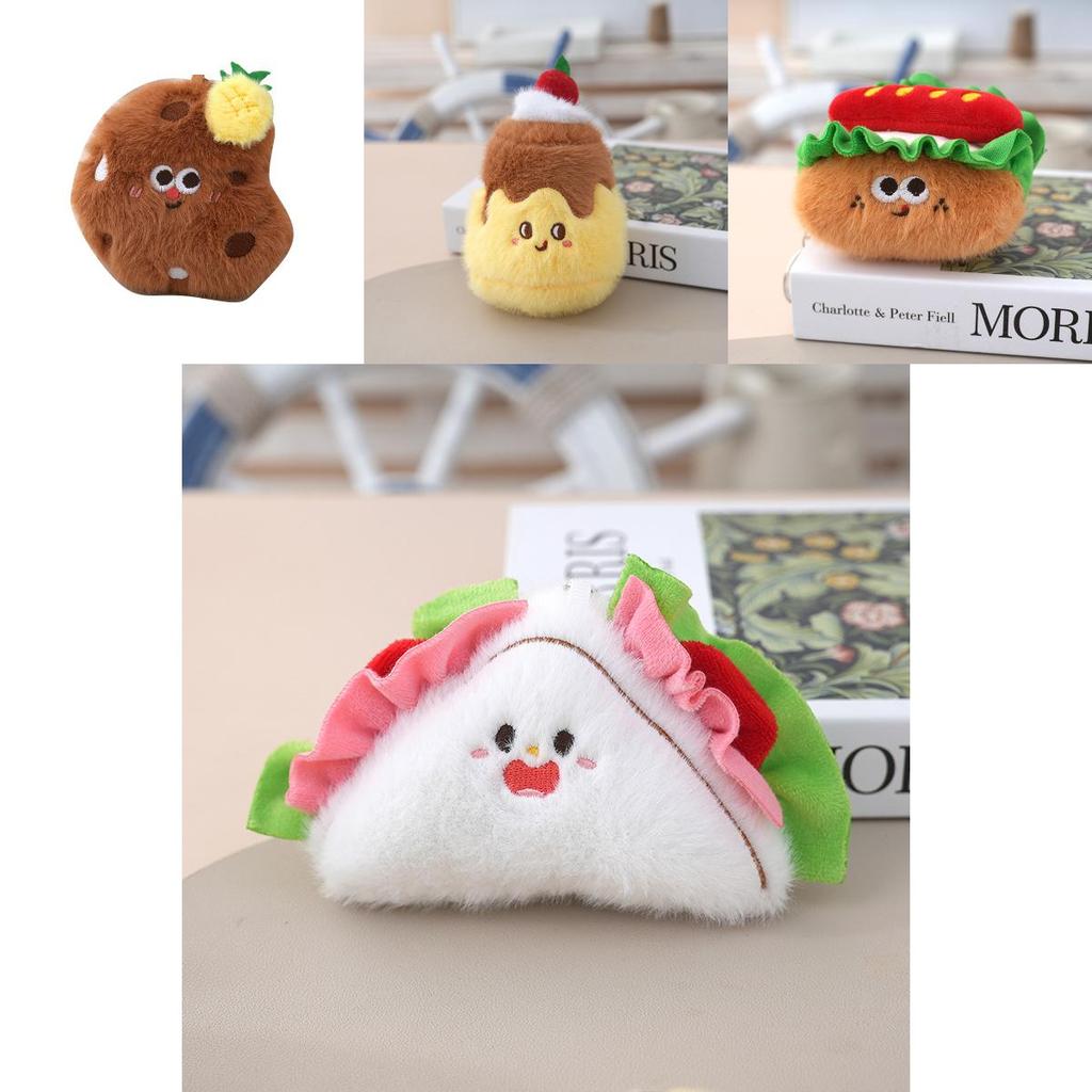 Cartoon Food Plush Keychain With Pp Cotton Filling For Kids Room Decor