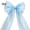 Big Fabric Bows for Birthday Events 79x20 Inch Giant Bow Christmas Tree Topper, Oversized Tulle Extra Large Event Styling Ornament with Long Streamer