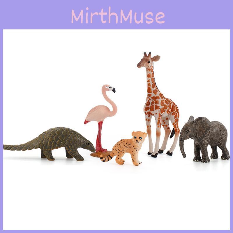 Childrens Wild Animal Pvc Model Set With Giraffe Tiger Elephant Flamingo For Educational Play