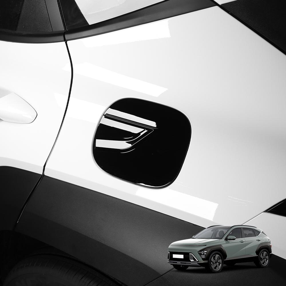 For Hyundai Kona SX2 2024-2026 Car Tuning Carbon Fiber Black Car Fuel Tank Cap Decoration Cover Trim Exterior Accessories
